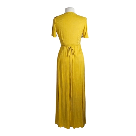 Lulus Much Obliged Golden Yellow Wrap Maxi Dress - Picture 3 of 8